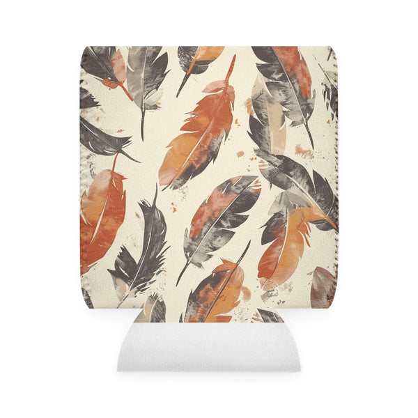 Boho Feathers Can Cooler Sleeve: Stay Stylishly Cool!