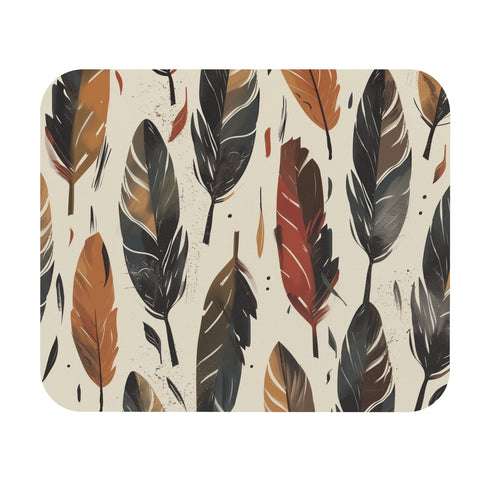 Boho Feathers Chic Mouse Pad
