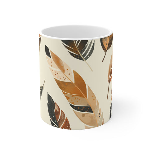 "Boho Feathers Dream Mug: Embrace Your Free Spirit"
