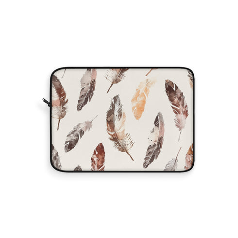"Boho Feathers Laptop Sleeve: Free-Spirited Protection"