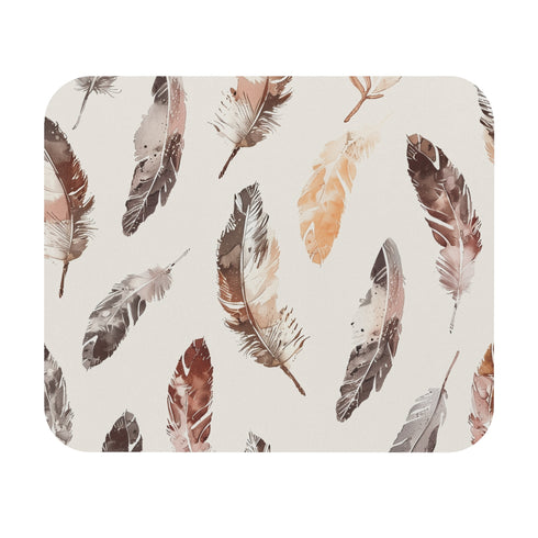 Boho Feathers Mouse Pad Stylish Chic and Unique