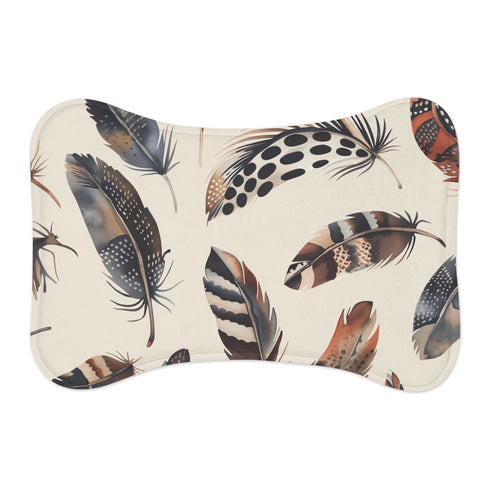 Boho Feathers Pet Feeding Mat: Stylish and Functional