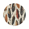 "Boho Feathers Round Rug: Free-Spirited Chic"