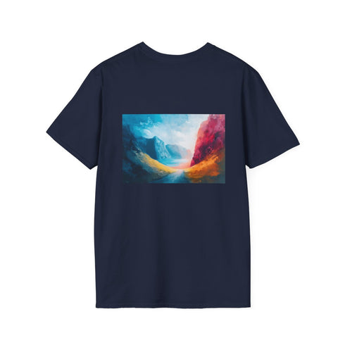 Bold Colors Minimalistic Mountain Landscape Shirt
