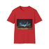 Book Pages Turning Into Constellations Graphic Unisex Softstyle T-Shirt - Red Variant