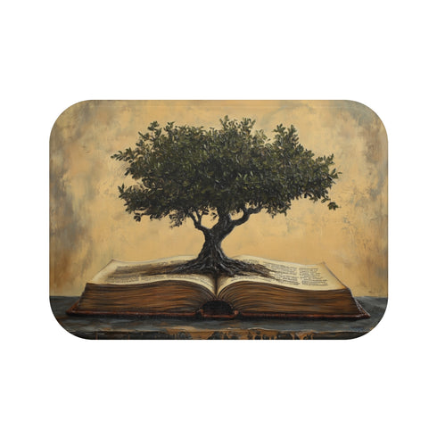 "Book Tree Bath Mat: Nature-Inspired Comfort"