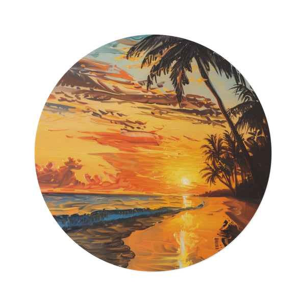 "Boracay Sunset Round Rug: Tranquil Paradise"