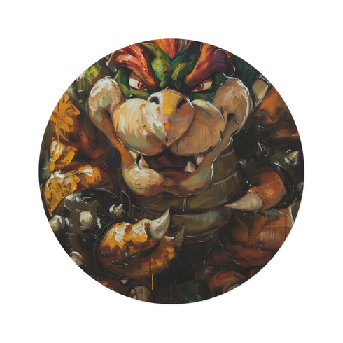 "Bowser's Artistic Round Rug Masterpiece"