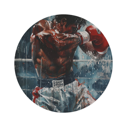 "Boxer Art Round Rug: A Paw-sitively Charming Addition"