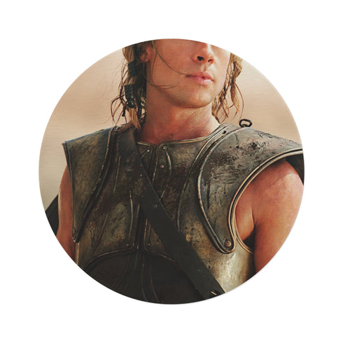 "Brad Pitt Achilles Round Rug: Luxurious Hollywood Chic"