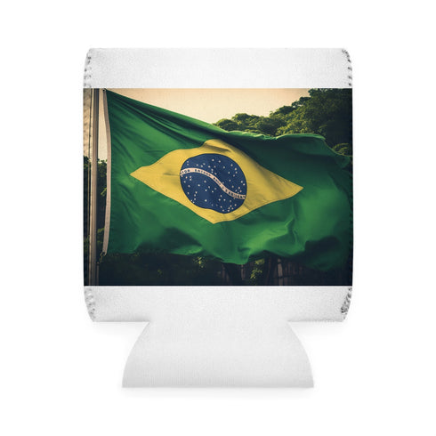 Brazil Flag Can Cooler Sleeve: Keep your drinks cold in style!