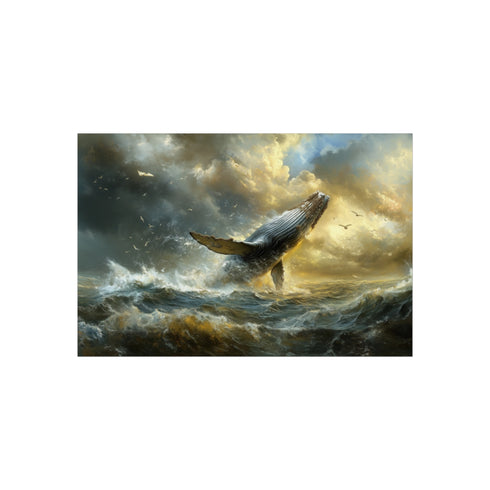 "Breaching Storm Whale at Sky"