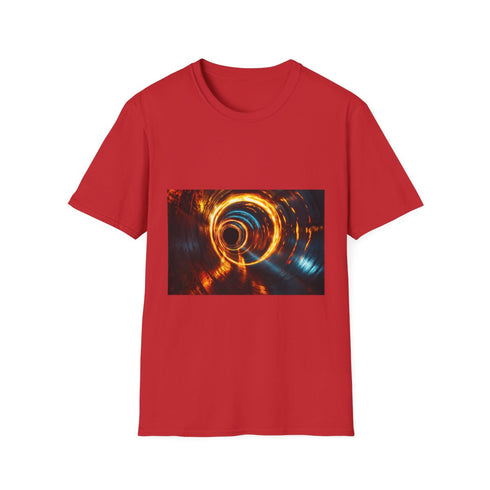 Bridge of Light Across Black Hole Graphic Unisex Softstyle T-Shirt - Red Variant
