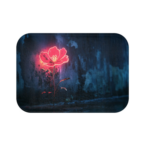 Bright Neon Flower Bath Mat