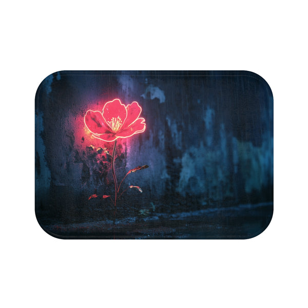 Bright Neon Flower Bath Mat
