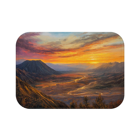 Bromo Sunrise Bath Mat: Fiery Heart