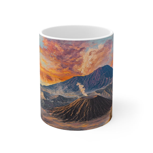 Bromo Sunrise Coffee Mug: Fiery Heart of Java