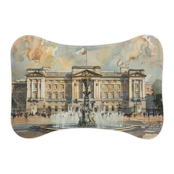 "Buckingham Palace Watercolor Pet Mat: Fit for a Royal Pooch"
