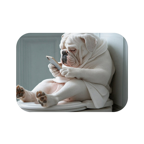 "Bulldog Bliss Bath Mat: Cozy Up!"