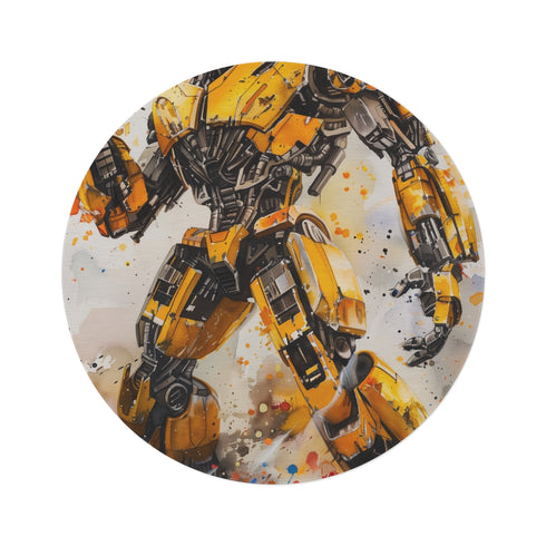 "Bumblebee Transformer Round Rug: Buzzing Fun for Any Room"