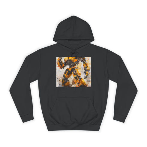Bumblebee Transformers Graphic Unisex College Hoodie - Jet Black Front