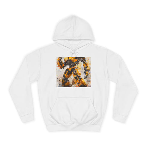 Bumblebee Transformers Graphic Unisex College Hoodie - Arctic White Front