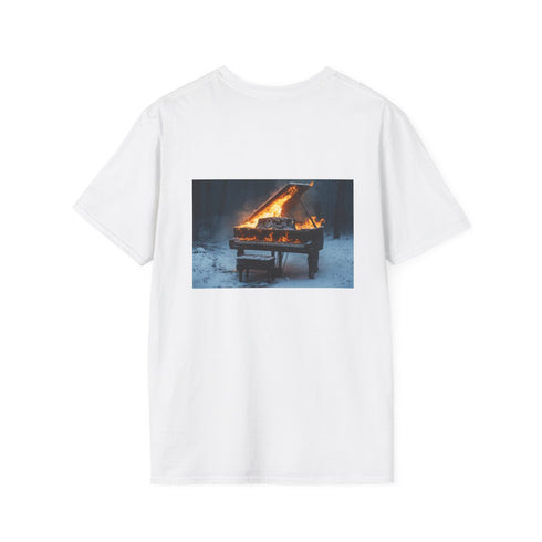 Burning Piano Snowstorm Graphic Tee
