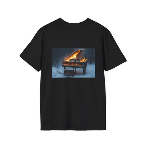 Burning Piano Snowstorm Graphic Tee