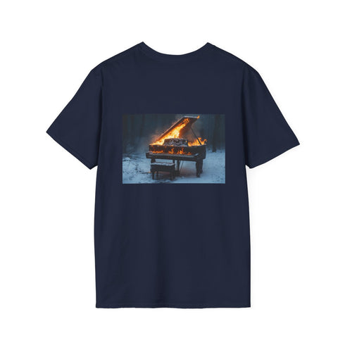 Burning Piano Snowstorm Graphic Tee