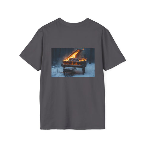 Burning Piano Snowstorm Graphic Tee