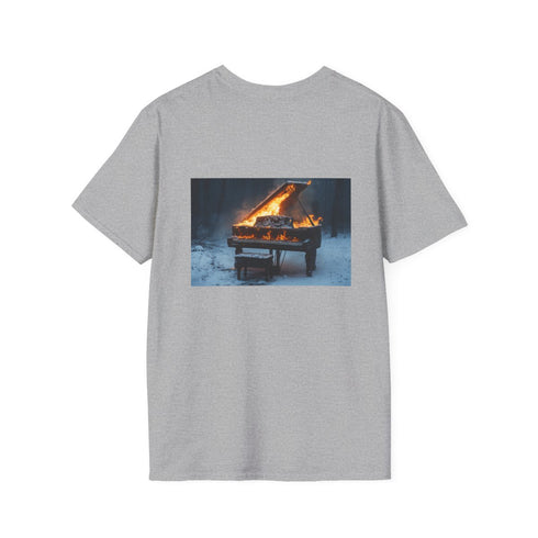 Burning Piano Snowstorm Graphic Tee