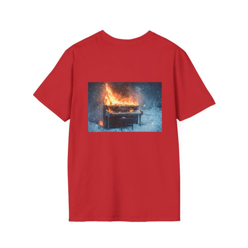 Burning Piano Snowstorm Tee Shirt