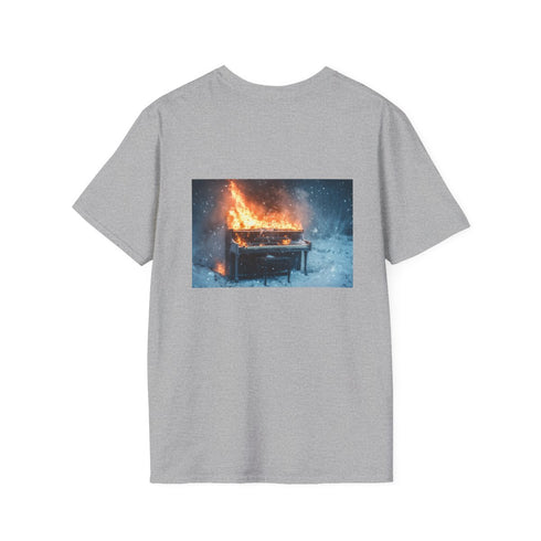 Burning Piano Snowstorm Tee Shirt