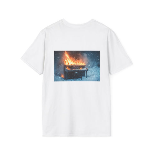 Burning Piano Snowstorm Tee Shirt