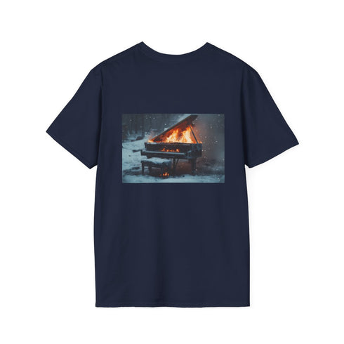 Burning Piano Snowstorm Tshirt Graphic