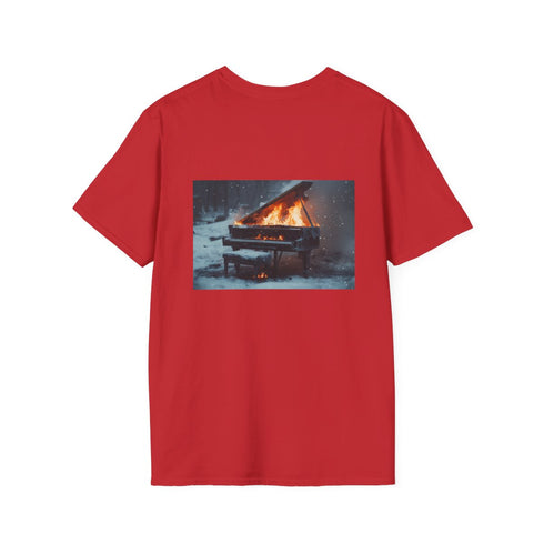 Burning Piano Snowstorm Tshirt Graphic