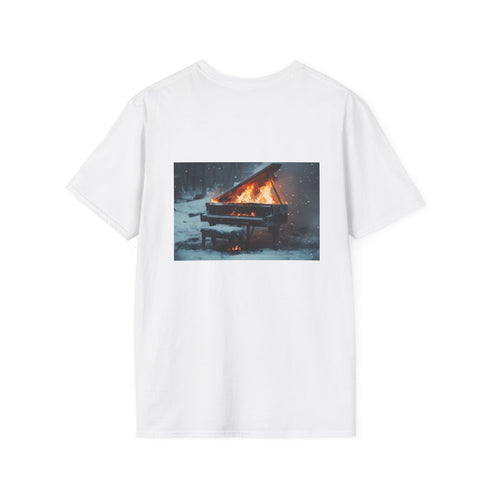 Burning Piano Snowstorm Tshirt Graphic