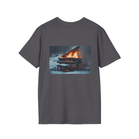 Burning Piano Snowstorm Tshirt Graphic