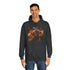 Bustling Asian Night Market Stalls Lanterns Graphic Unisex College Hoodie - Lifestyle Model View