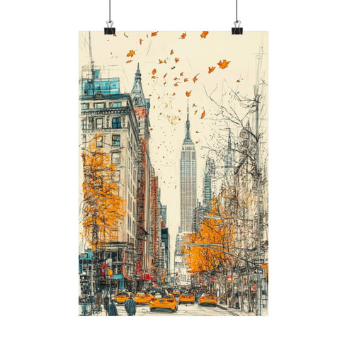 "Bustling Metropolis: Vibrant Sketches of NYC"