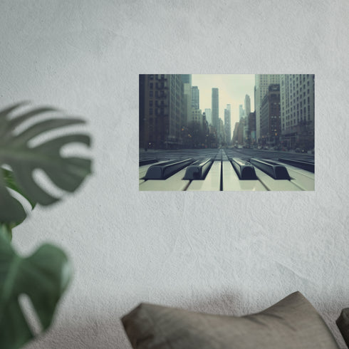 Buy City Skyline Piano Keys Poster