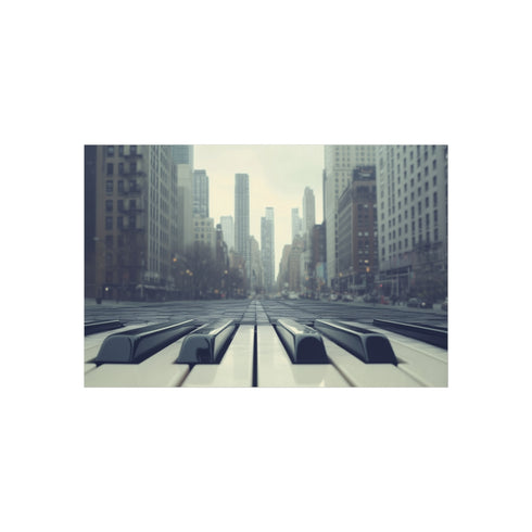 Buy City Skyline Piano Keys Poster