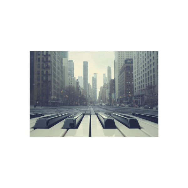 Buy City Skyline Piano Keys Poster