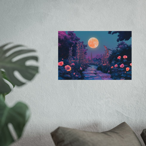 Buy Digital Moon Glitch Garden Poster