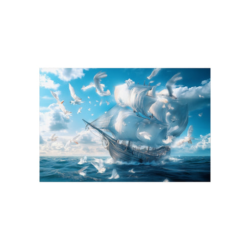 "Buy Feather Ship Ocean Poster"