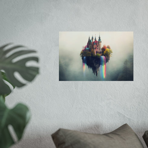 Buy Floating Castle Rainbow Poster