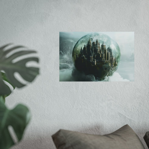 Buy Futuristic Crystal Orb City Poster