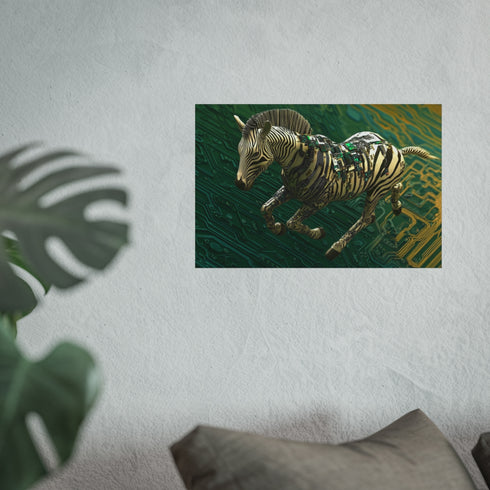 Buy Futuristic Techno-Zebra Circuit Poster