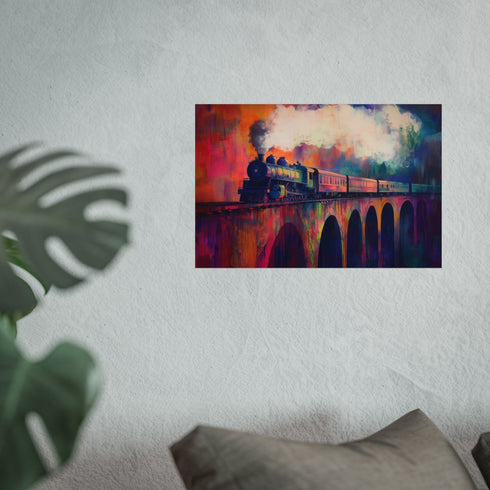 Buy Ghostly Train Rainbow Bridge Poster