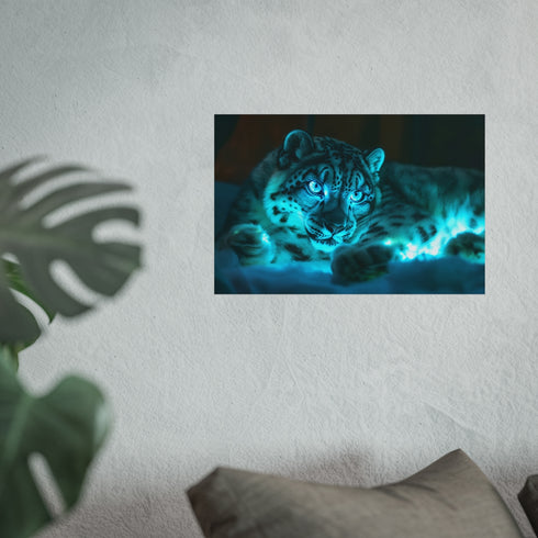 Buy Glowing Fur Snow Leopard Poster